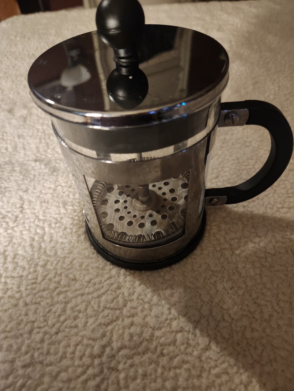 Bodum Stainless Steel and Glass French Press with Black Handle
